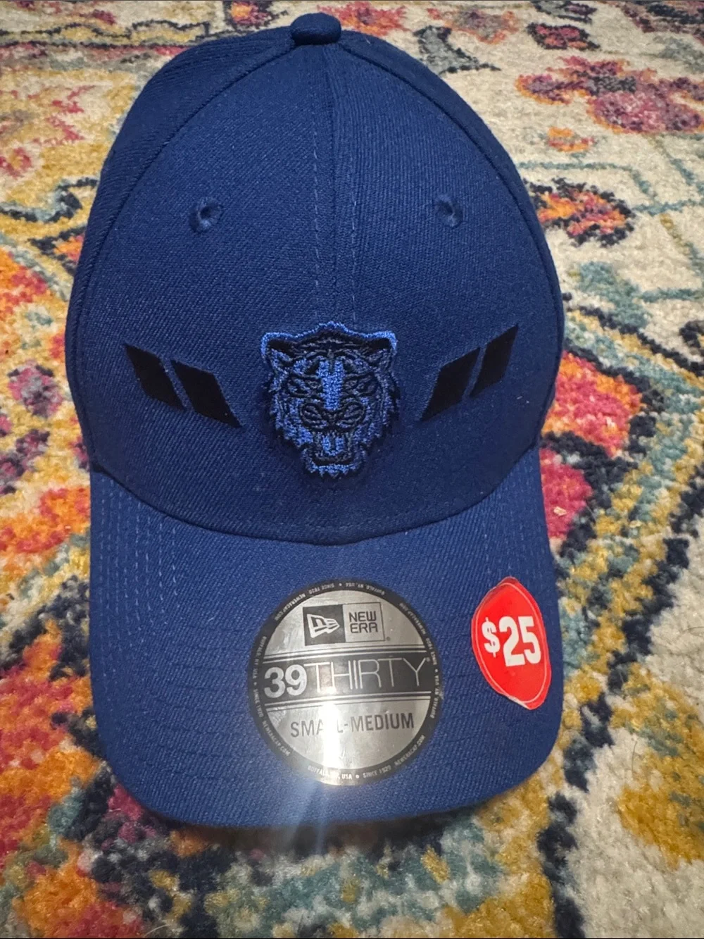 New Era Navy Embroidered Tiger Stretch-Fit Cap